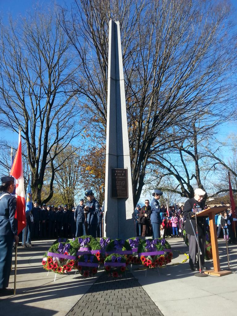 ShawnVancity's tweet photo. Wreaths laid at Grandview Park, @CityofVancouver, @RoyalCdnLegion, @girlguidesofcan  and others. #RemembranceDay https://t.co/RWOX6GwK85