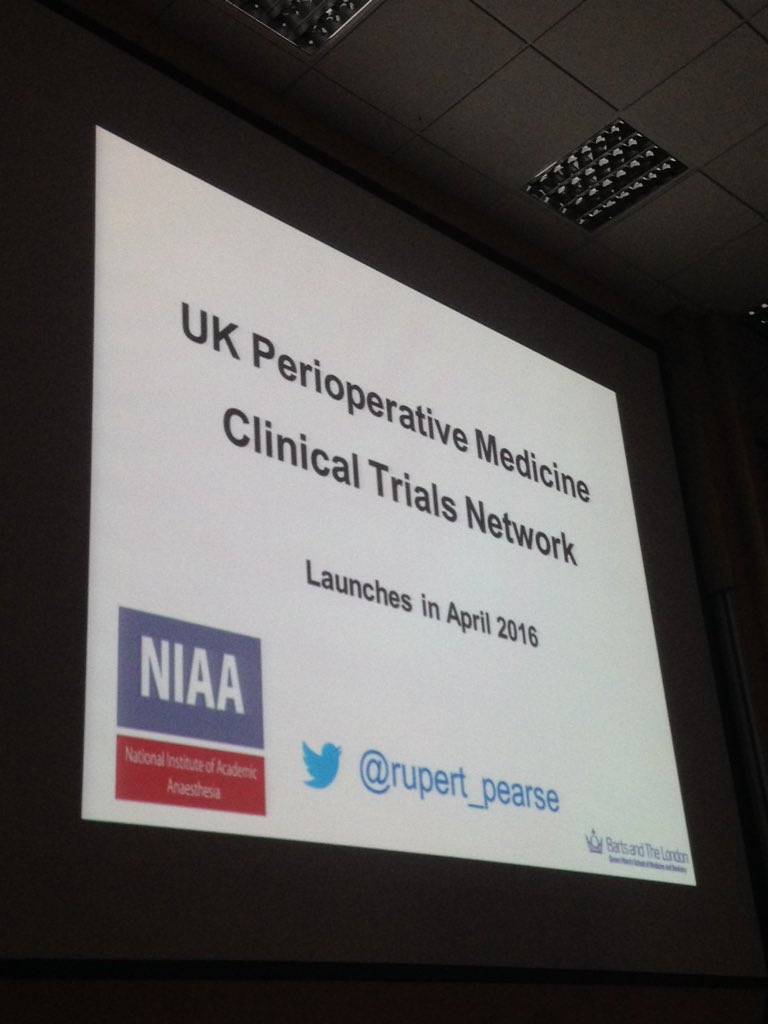 nostrasurgery's tweet photo. UK Perioperative Medicine Clinical Trials Network launches in April 2016.Get in touch with @rupert_pearse #epor2015 https://t.co/YkMtB7SPjQ