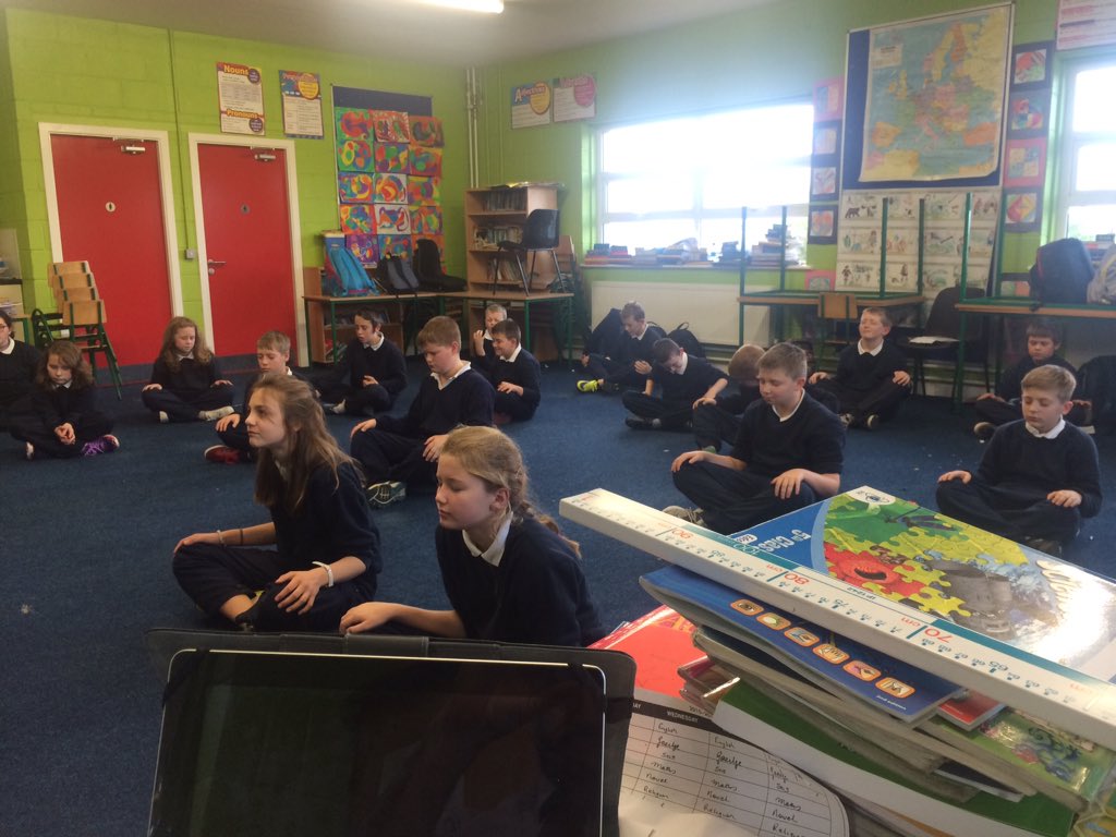 MonageerNS's tweet photo. Mindful Tuesday was a huge hit. 5th and 6th practiced some mindful techniques in class today https://t.co/kYAjEcWAPG