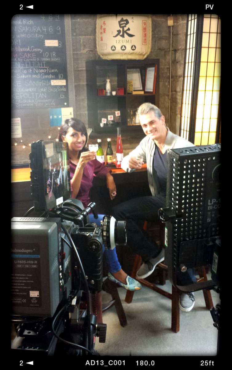 Anna_Lea's tweet image. Great shoot at @OntarioSake w Alex &amp;amp; @femminafilms of @AVineRomance for their new #tvseries #TheDrink! Nice hair 👀