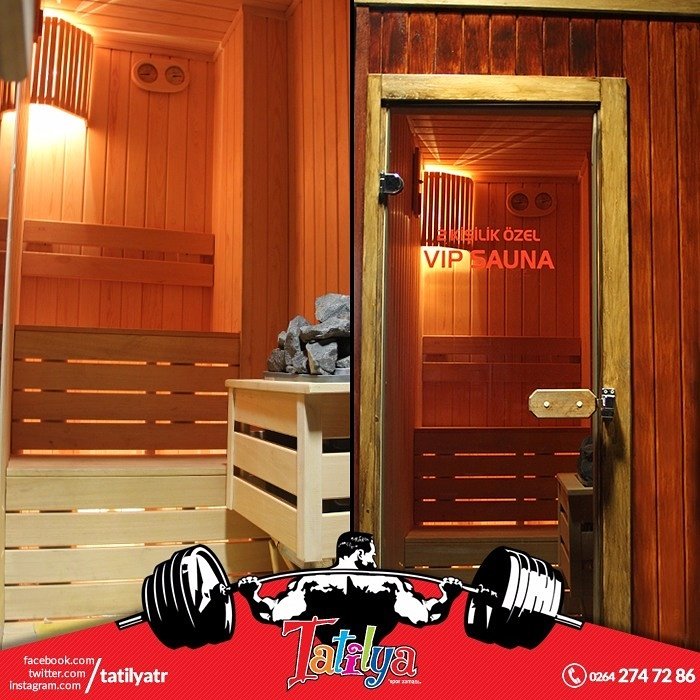 2 kişilik VIP saunamız ile antrenmanlarınızdan sonra dinlenme imkanı Tatilya'da!