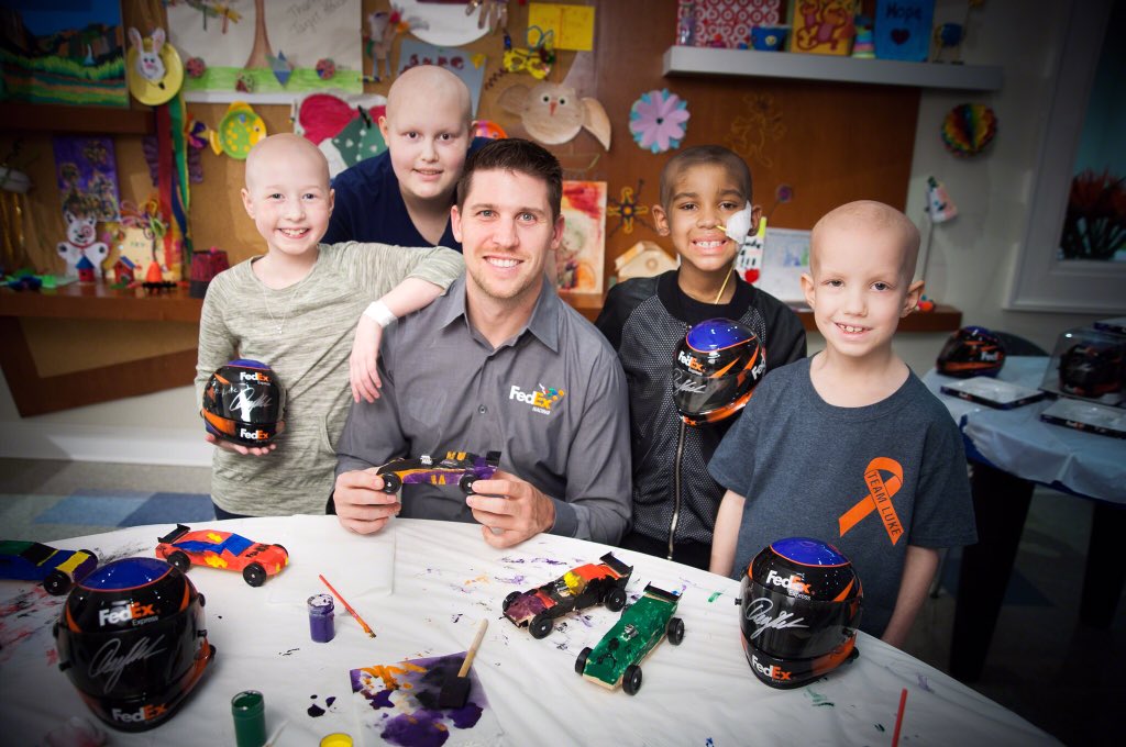 Great experience today with <a href="/FedEx/">FedEx</a> at the <a href="/StJude/">St. Jude</a> Target House. Proud to donate $11,000 from <a href="/DHFoundation/">Denny Hamlin Fndn</a> on 11/11.