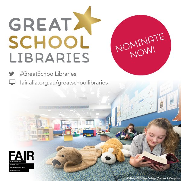 Teacher librarians inspire students every day - nominate your school library today! #GreatSchoolLibraries