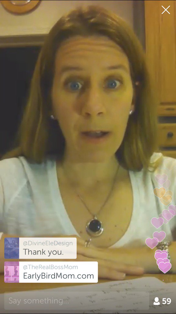 ValerieMCathell's tweet image. Watching LIVE on #Periscope: 📋 #BlogMore Blogging Course Extras with @theEarlyBirdMom 💻 pscp.tv/w/aRPsJDFyYWpa…