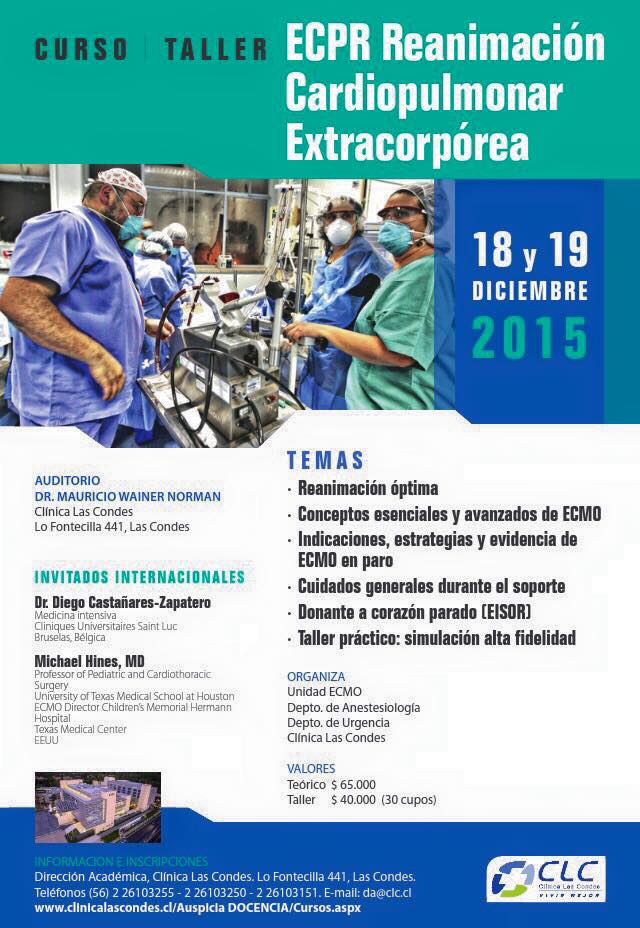 EcmoClc's tweet photo. No se lo pierda!!! Curso de ECPR este 18 y 19 de Diciembre en CLC. Más información en https://t.co/0ybHJPRaBQ https://t.co/JlKL2LACTG