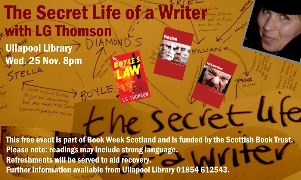 The Secret Life of a Writer.
Readings and revelations for Book Week Scotland.

@scottishbktrust <a href="/JanPatience/">Jan Patience</a>