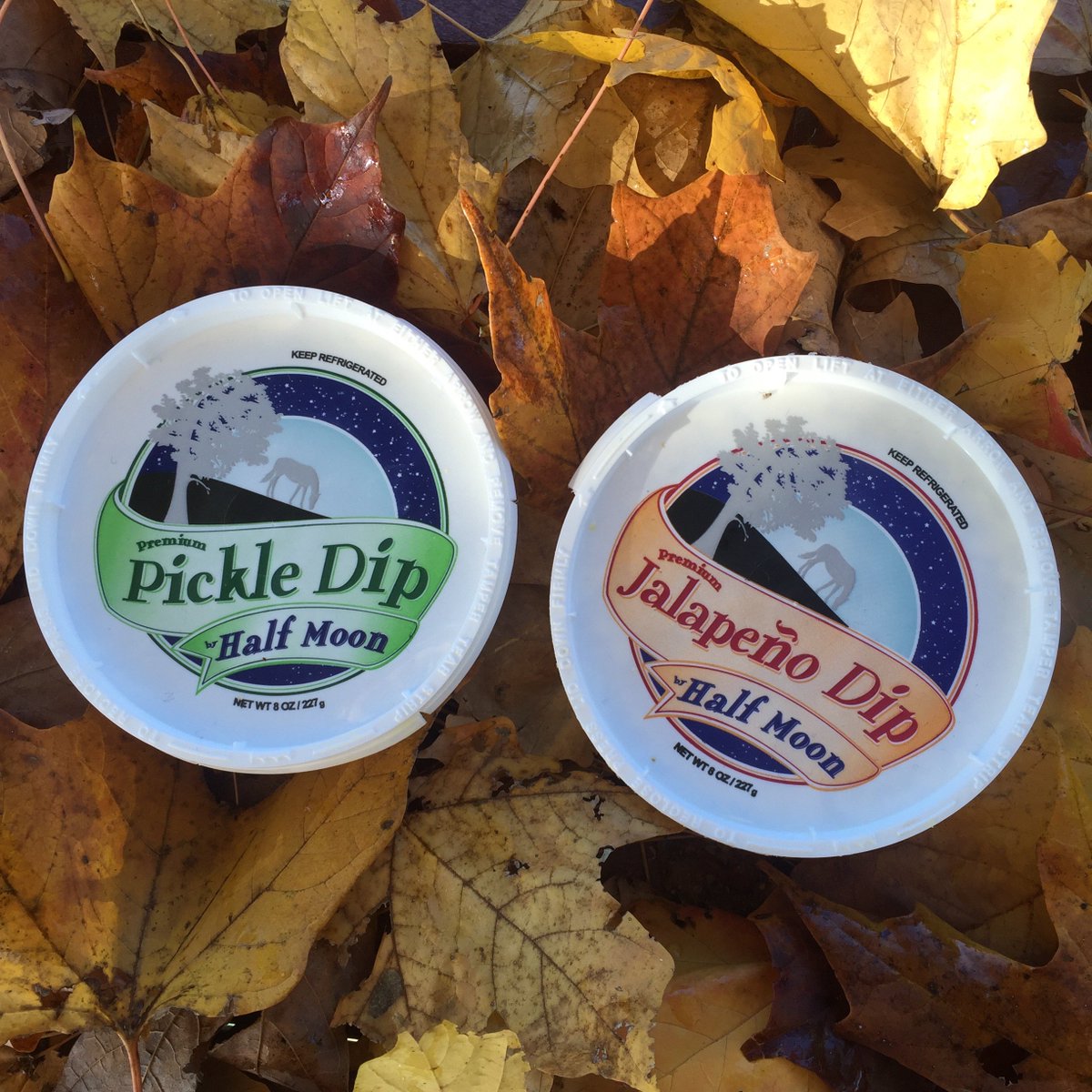 halfmoonville's tweet photo. Fall into the season and take our #dips with you on your trip #PickleDip #JalapenoDip #Dip #HalfMoonDips #GlutenFree https://t.co/1ZXl8WD7NM