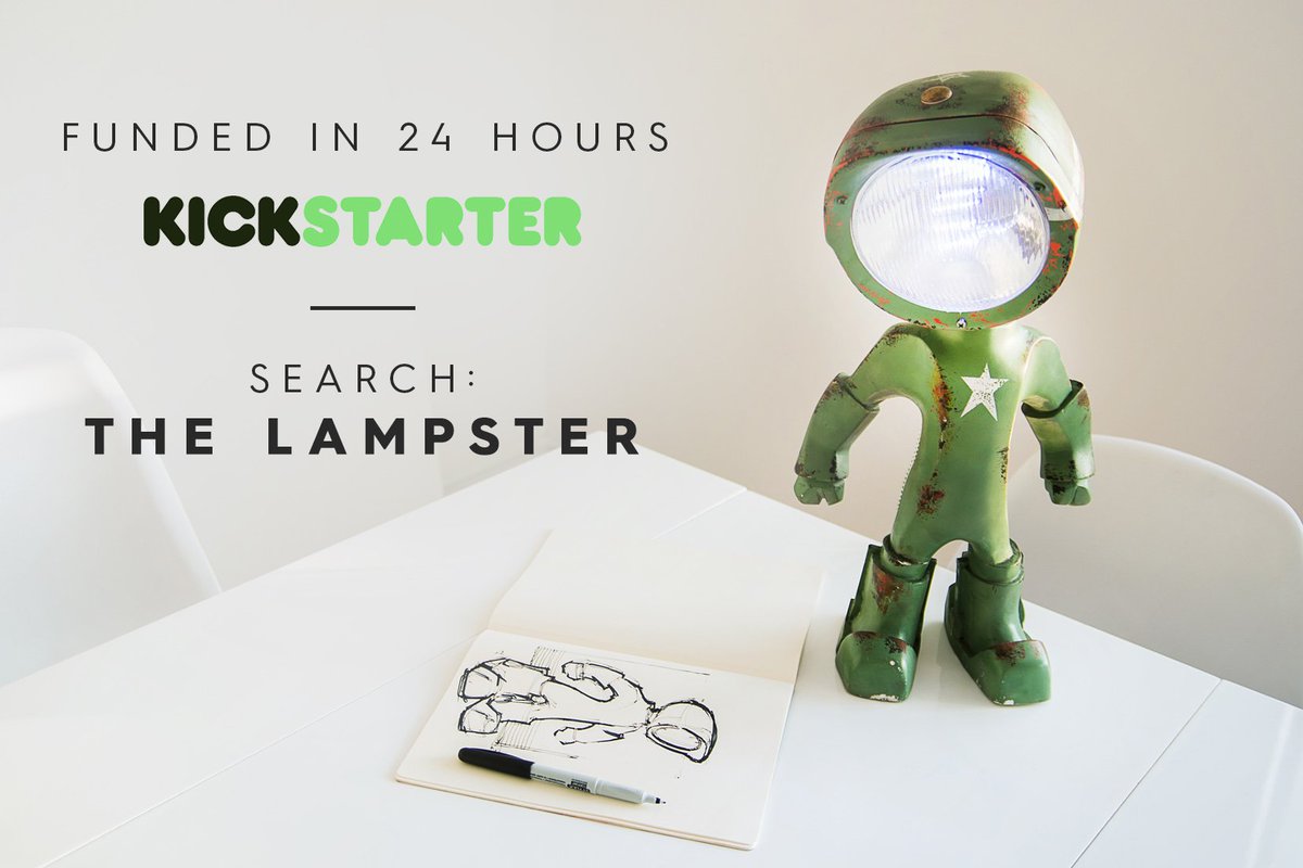 Really amazing campaign, the Lampster got funded in less than 24 Hours #design #lamp 
bit.ly/lampsterkick