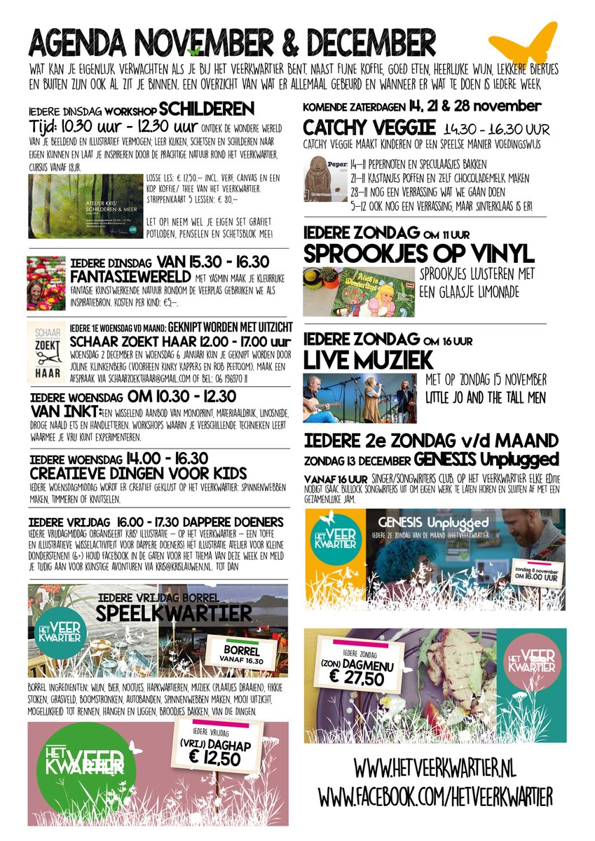 programmering komende maanden #haarlem #hetveerkwartie #leukedingen