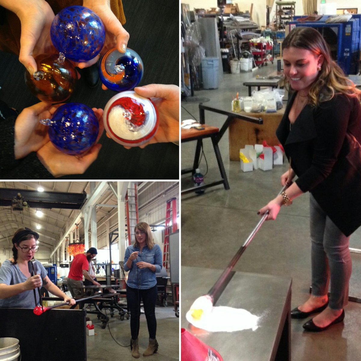 EdelmanPortland's tweet photo. Last week, our #tech team visited @ElementsGlass and hand-made their own holiday ornaments! #glassblowing #EdelFun https://t.co/ONl0lUErTA