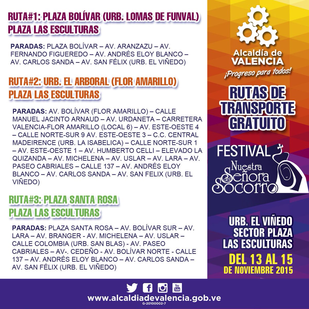 AleMarvez10's tweet photo. Disfrutemos juntos el Festival #NuestraSeñoraDelSocorro Tendremos tres rutas habilitadas para facilitar tu traslado https://t.co/Rqaf4m2lfq