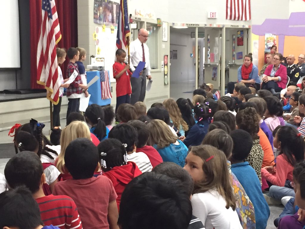 SlateHill1st's tweet photo. First graders shared their letters to veterans today at our Veterans Day assembly! Thank you for your service! https://t.co/4jTYfHPnyw