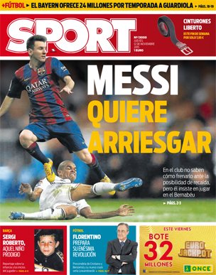 MESSI no quiere perderse el Clásico. Aquí os dejamos nuestra portada de este jueves