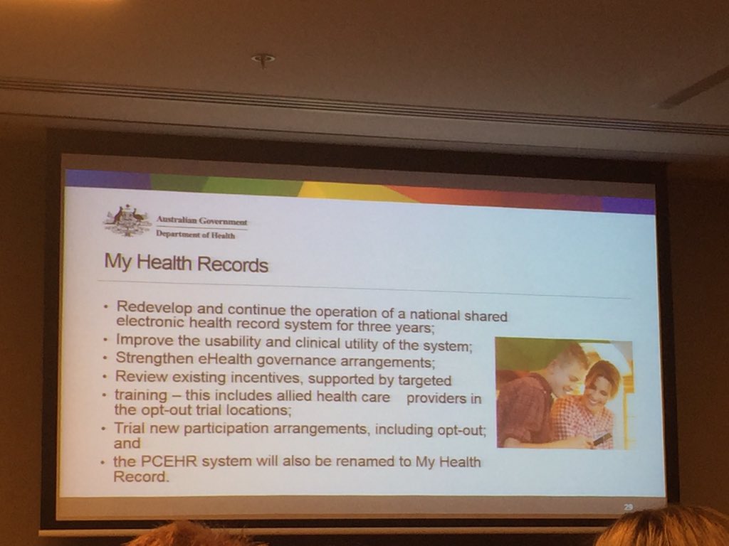 HWQld's tweet photo. Mark Cormack #NAHC2015 opt out trials for my health records in FNQ through @northernphn @Fly_texan https://t.co/qMRaouX7YF