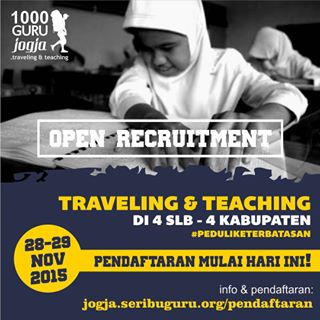 Yuk peduli pendidikan anak bangsa dan hobi traveling, gabung yuk Traveling and teaching #8 <a href="/1000_Gurujogja/">1000 Guru Jogja</a>