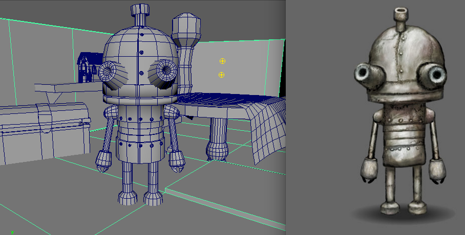 YagmanX's tweet photo. 3D modelling Josef from Machinarium, he's so adorable! #Makingsenseof #Maya https://t.co/6jjiVbywIp
