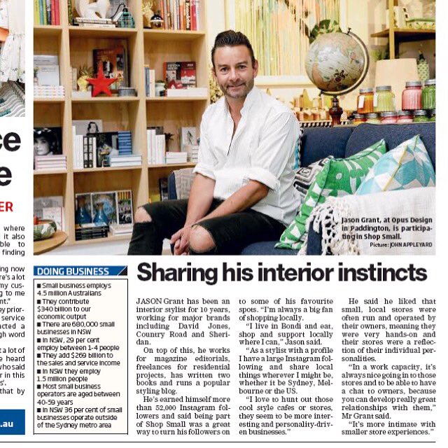 mr_jason_grant's tweet image. In store at opus design for #ShopSmallAU @AmexAU #mrjasongrant as seen in the Wentworth courier