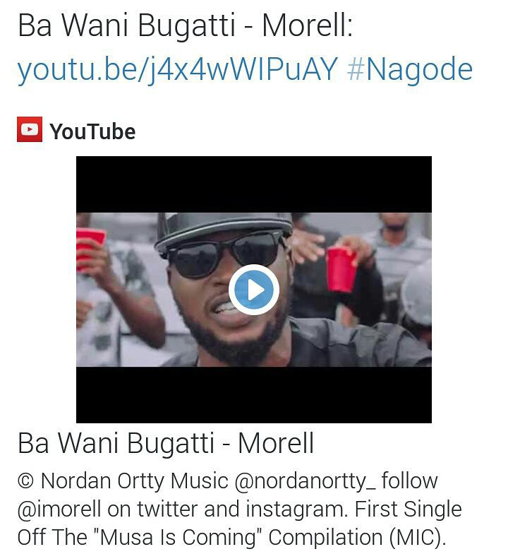 Maidawa_'s tweet image. Watch "Ba Wani Bugatti - @iMorell" on YouTube - #Nagoode #Simful  👉👉 youtu.be/j4x4wWIPuAY