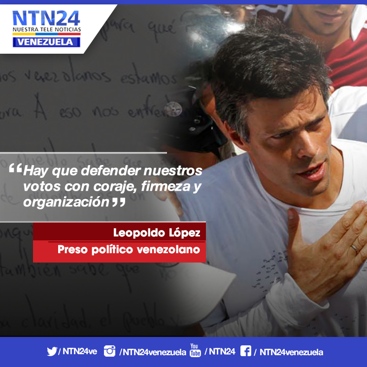 NTN24ve's tweet photo. #LaCitaNTN24 Leopoldo López llama a los venezolanos a votar en masa https://t.co/kbiaCpLGoC https://t.co/sW9KYa4EHZ
