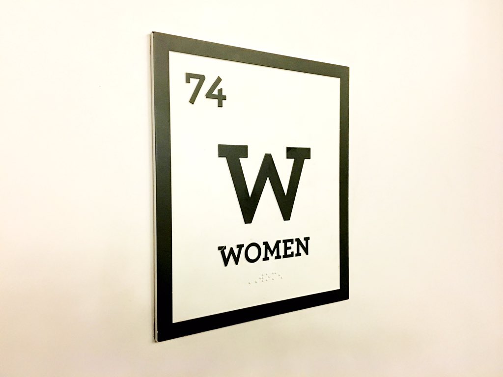YellowScopeGirl's tweet photo. Even the bathrooms at @OMSI are on brand. #wispdx #womeninscience #pdx https://t.co/O5BcjmmFjR