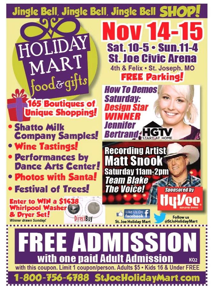 stjosephantique's tweet photo. BOGO Ticket to the Holiday Mart! #jenniferbertrand #hgtv #mattsnook #thevoice https://t.co/IDr7dmcUV0