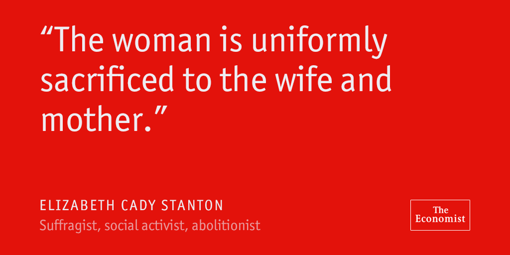 EconUS's tweet image. Elizabeth Cady Stanton—organiser of the first women's rights movement in America—was born #onthisday 1815