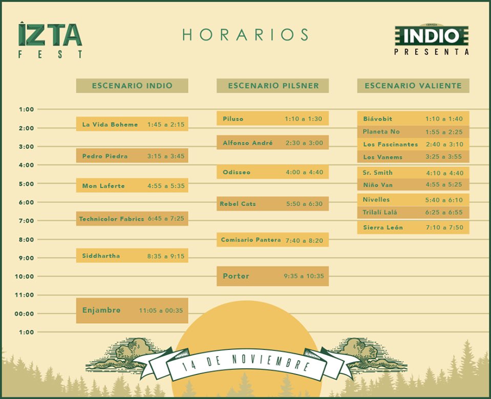 comisaurio's tweet photo. ¿Ya vieron los horarios de @IztaFest ? Nos vemos el sábado 😎✌️ https://t.co/B5zz8XtFnq