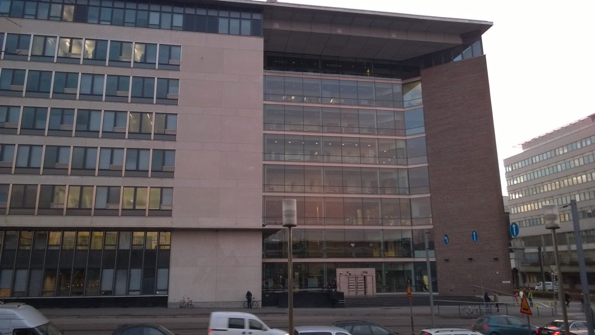 SBSFinland's tweet image. Blue sky awaits #FOSM2015 visitors behind #HaagaHelia Pasila Campus, wonderful 2 days ahead. #urheilumarkkinointi