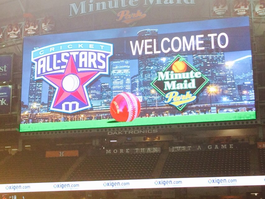 KumarSanga2's tweet photo. It's been another great night of Cricket. Wonderful crowd at Houston. See you in LA #T20Allstars https://t.co/BjGMw6iHbh