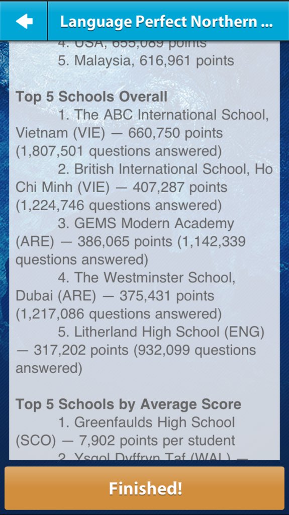 LHS_MFL's tweet photo. We did it! 5th overall &amp; 1st in Europe! Well done everyone! Top student:Lilly C. A fabulous team effort! #lpnc2015 https://t.co/jp9P2MevfF