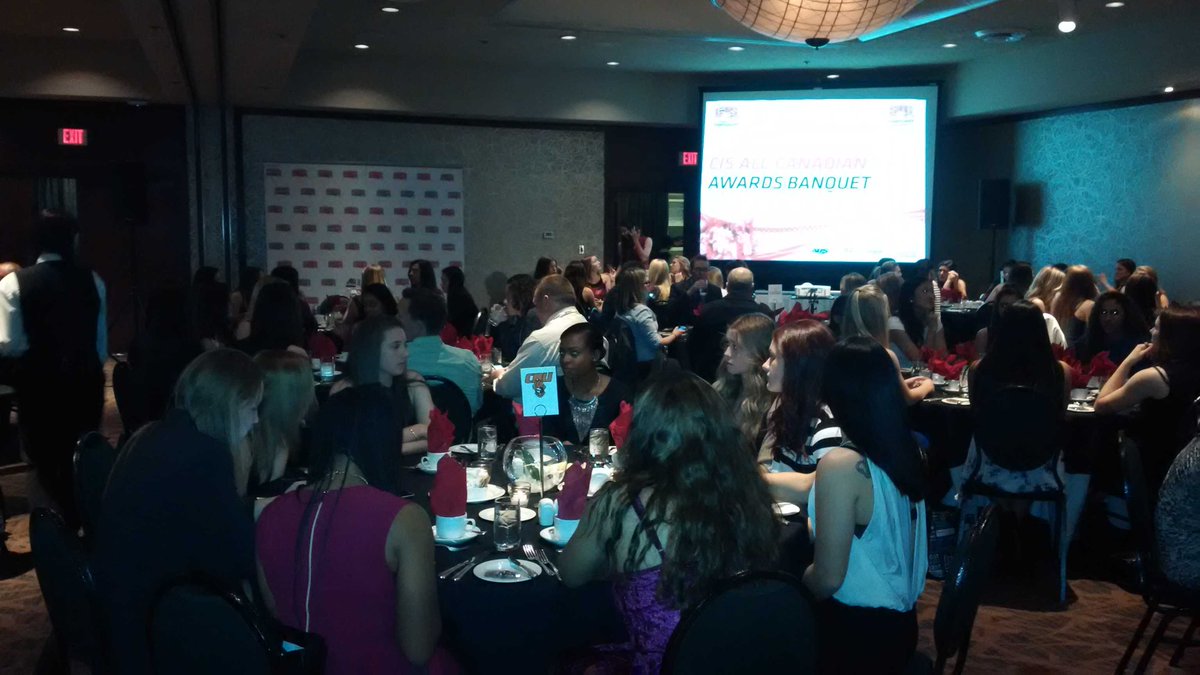 ubctbirds's tweet image. #CISWSoc15: we're just about to start the @cis_sic All-Canadian Awards Banquet here in #Vancouver