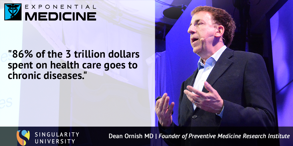 .<a href="/DeanOrnishMD/">Dean Ornish, MD</a> of <a href="/UCSF/">UC San Francisco</a> on the cost of chronic diseases to healthcare xmed.co/Dean-Ornish #xmed