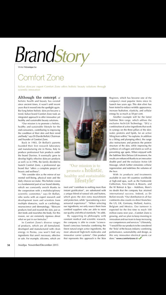 .<a href="/AsiaSpa/">AsiaSpa</a> article on #SkinReginem and #ComfortZone for an holistic&amp;sustainable #lifestyle  magzter.com/p/480r0