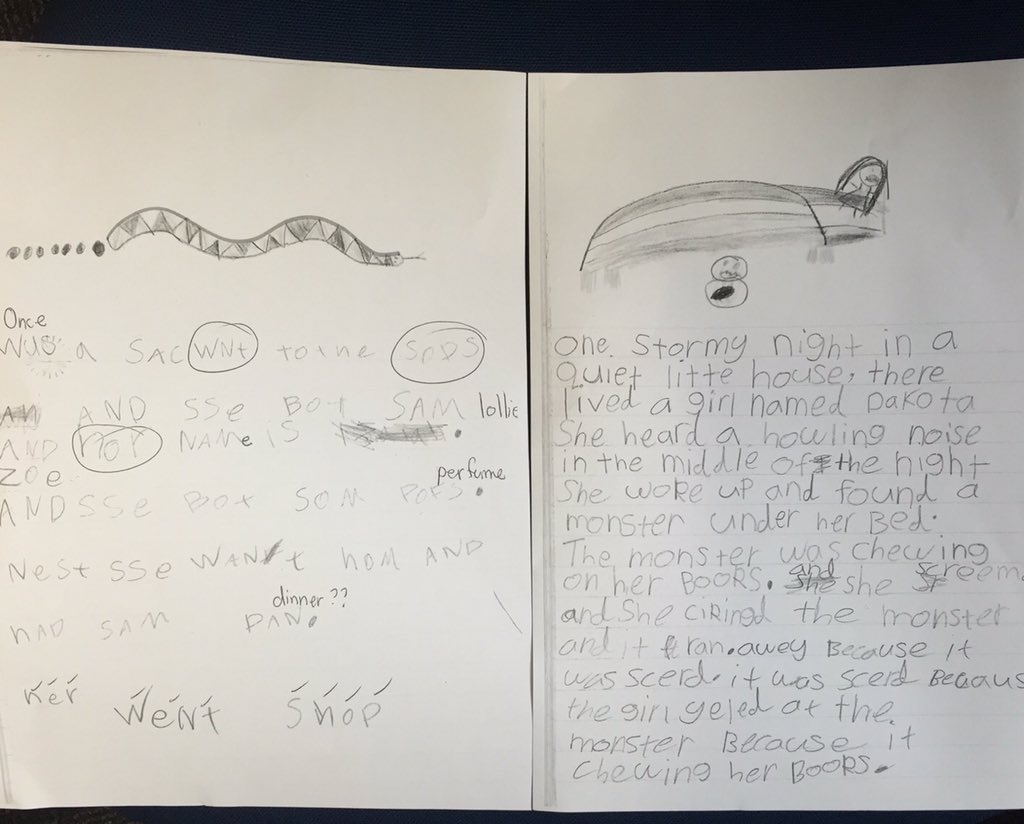 Borto74's tweet photo. The impact of great teaching. Term 1 sample on the left and term 4 on the right. @k80_k8 @Sharkmeisterin #PALLS2015 https://t.co/u4pgTAhSkQ