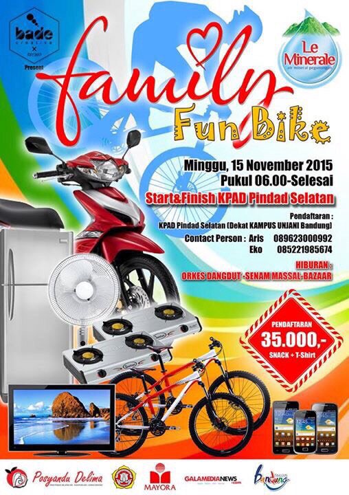 Badecreative's tweet photo. Bade Creative RW 11 KPAD Pindad Selatan Bandung akan menyelenggarkan Family Fun Bike #badecreative @SepedaKampusBdg https://t.co/1YwGr6ktMO