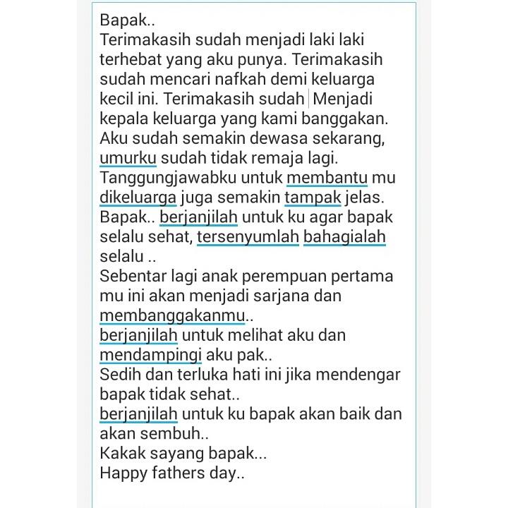 Berjanjilah untuk anak perempuanmu ini pak...