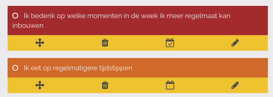 Kijk, zo ziet het eruit als een gebruiker een herinnering (deadline) op een actie zet- en deze overschrijdt.