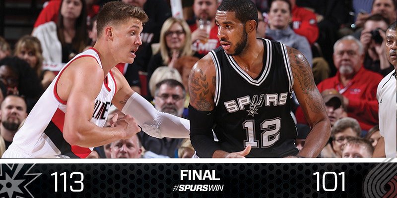 spurs's tweet photo. And that'll do it! #SpursWin! https://t.co/K9HdGVLooT