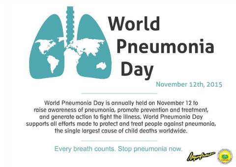 November 12th 2015 - Happy World Pneumonia Day

Every breath counts, stop pneumonia now.