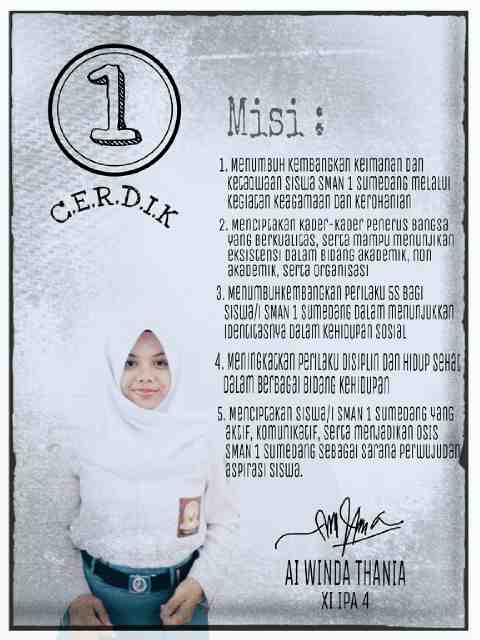 xiipa4smansa15's tweet photo. Sicantik cerdik dari XI IPA 4 calon ketua OSIS SMANSA Periode 2015/2016. Ai Winda Thania (Nomor 1) @OSISSMANSA15 https://t.co/TmnWtoClaS