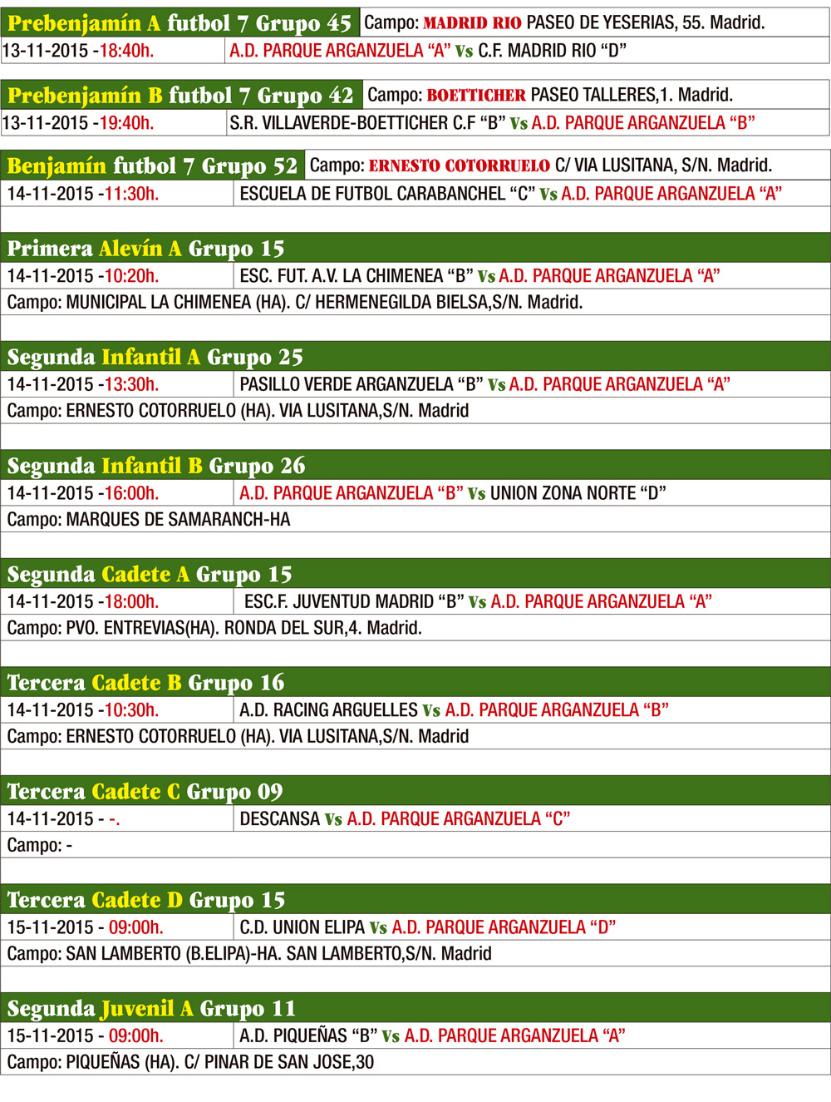 ¡Los partidos de este finde!