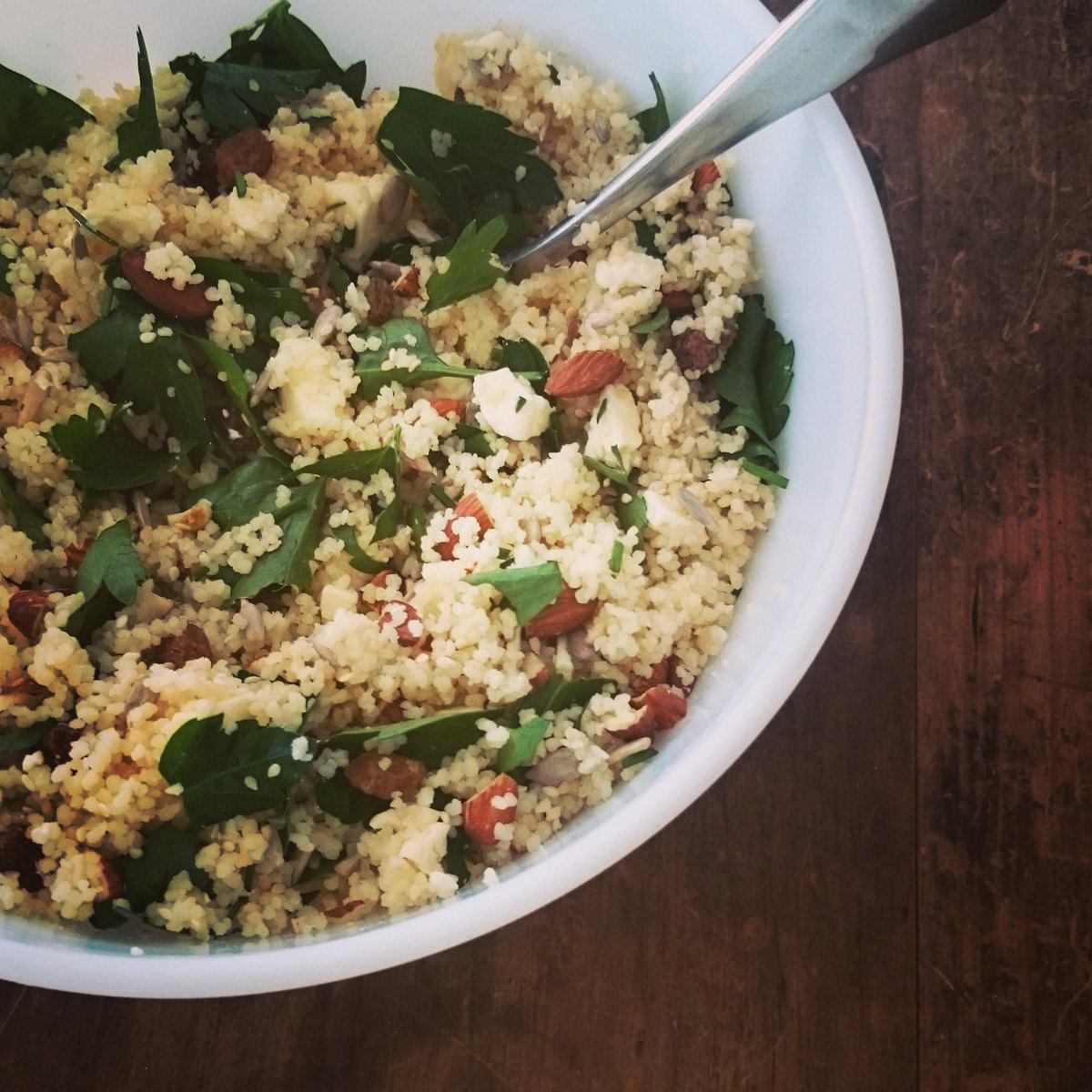 TheLadyBaker's tweet image. Back on the books. Toasted couscous salad #simplydressedsalads #mattwilkinson