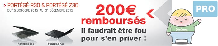 WelcomeInformat's tweet image. Professionnels, 200 € de remboursement sur votre Toshiba R30 et Z30 ! @Toshiba
goo.gl/tR4lRO