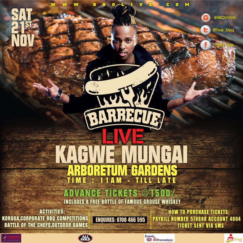 bbqliveke's tweet photo. Buy advance tickets on offer today at a discounted price of 1200/= between 3pm-8pm. #BBQLive @KagweMungai @Barrtonjo https://t.co/722yR3rc2b