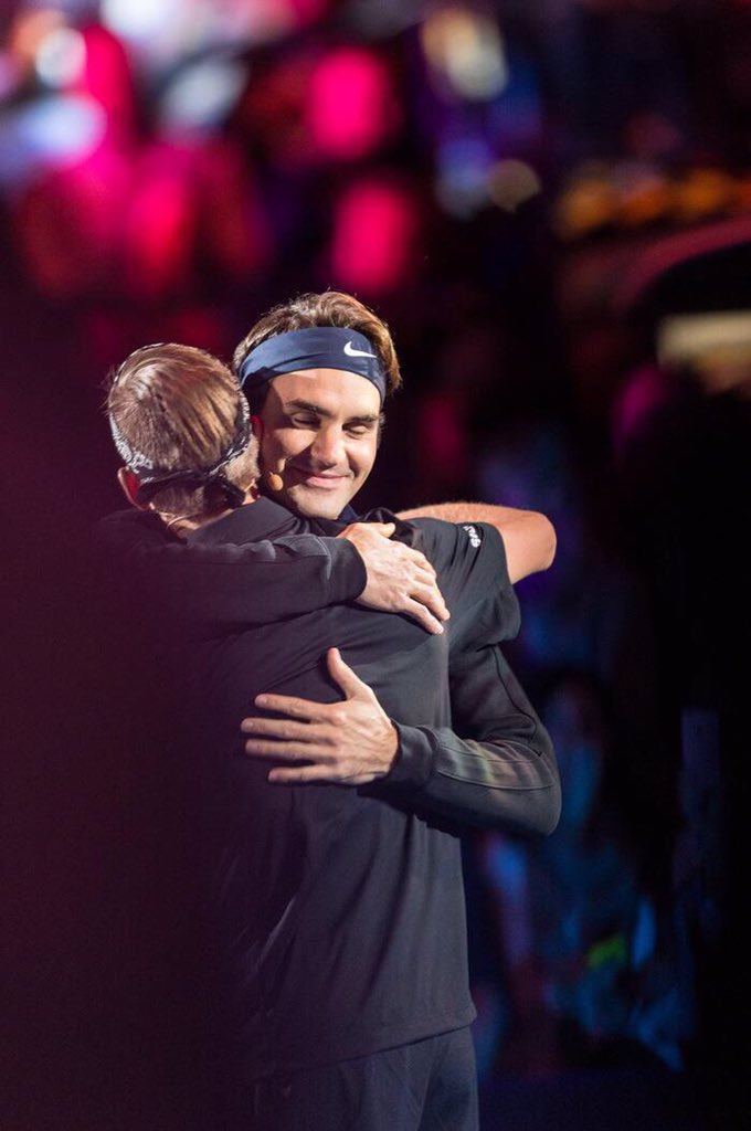 rogerfederer's tweet photo. Honored to have played with #JarkkoNieminen for his last singles match in Finland a couple days ago 🇫🇮 https://t.co/k4aTZE2Rja