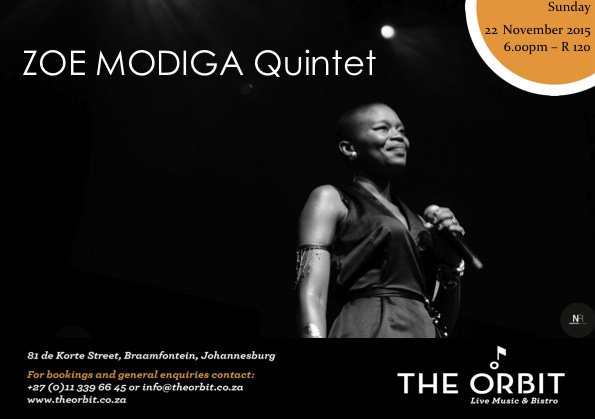 Orbit 1st for SAMRO Overseas Scholarship 2015 Winner <a href="/Zoe_Modiga/">ZOË MODIGA</a> on Nov 22. Book 011 339 6645/info@theorbit.co.za