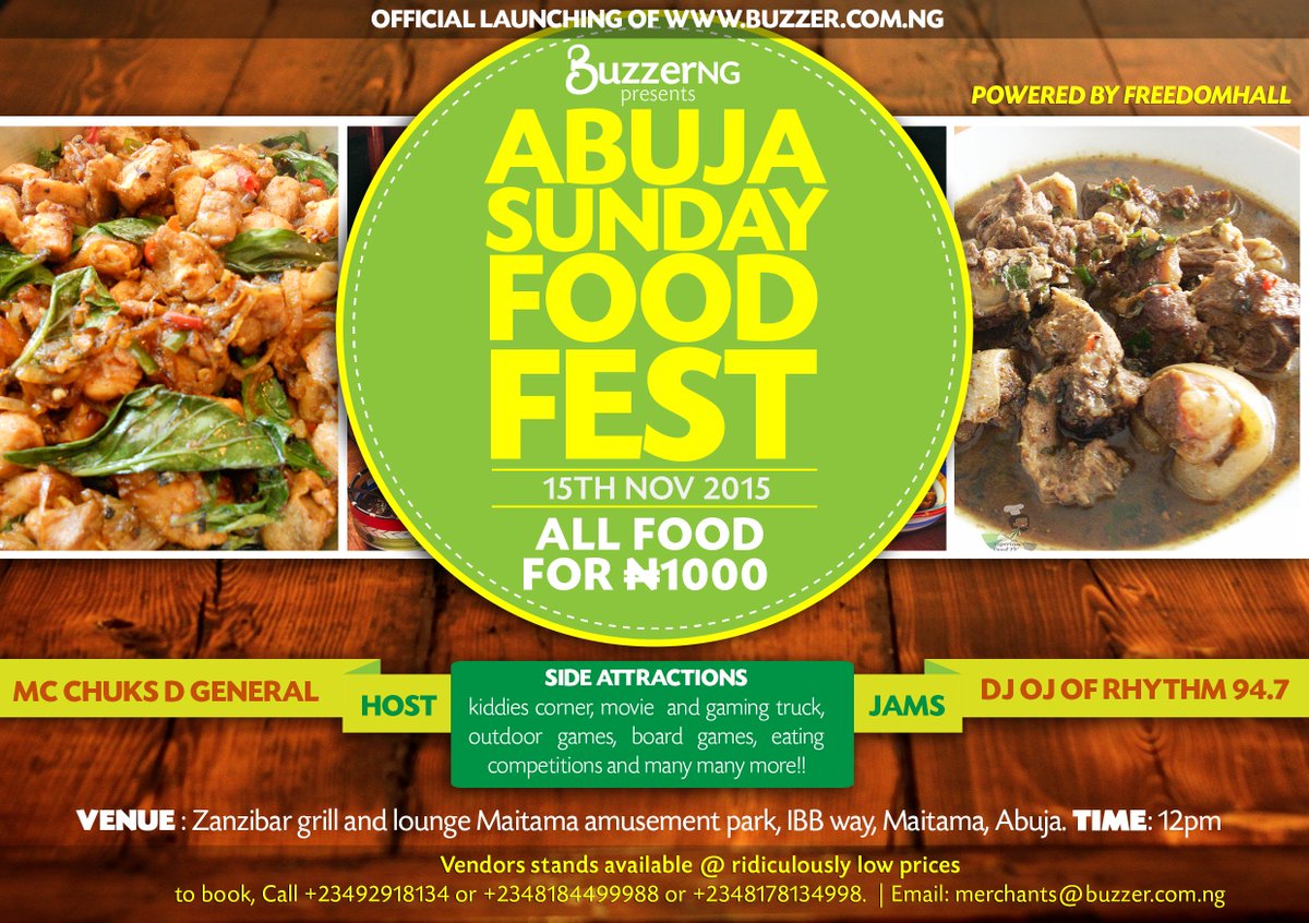 BuzzerNGCoy's tweet photo. 3 Days Away #AbujaFoodFest #BuzzerNG #Abuja #AbujaFoodies #StartBuzzing #YayyFood https://t.co/P3ShRDnv2A