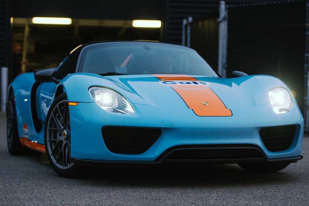 motoryracing's tweet photo. @Porsche #Spyder #Gulf. Decoración histórica para el #918: https://t.co/RsiKw9YC5X https://t.co/NfNAIOWkKH
