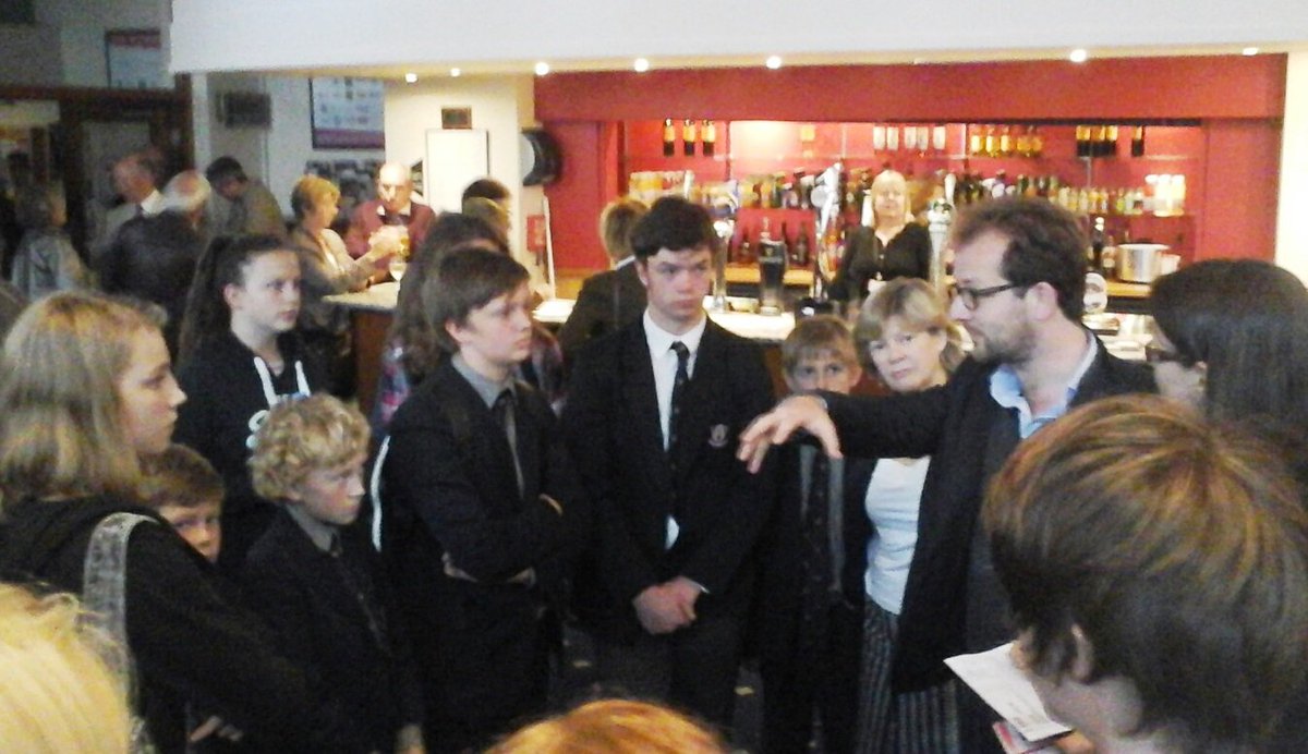 WestBuckMusic's tweet photo. Pupils talking with BSO conductor Frank Zielhorst before Queen's concert. Thanks for taking the time, it was great! https://t.co/OGDG6IYYuR