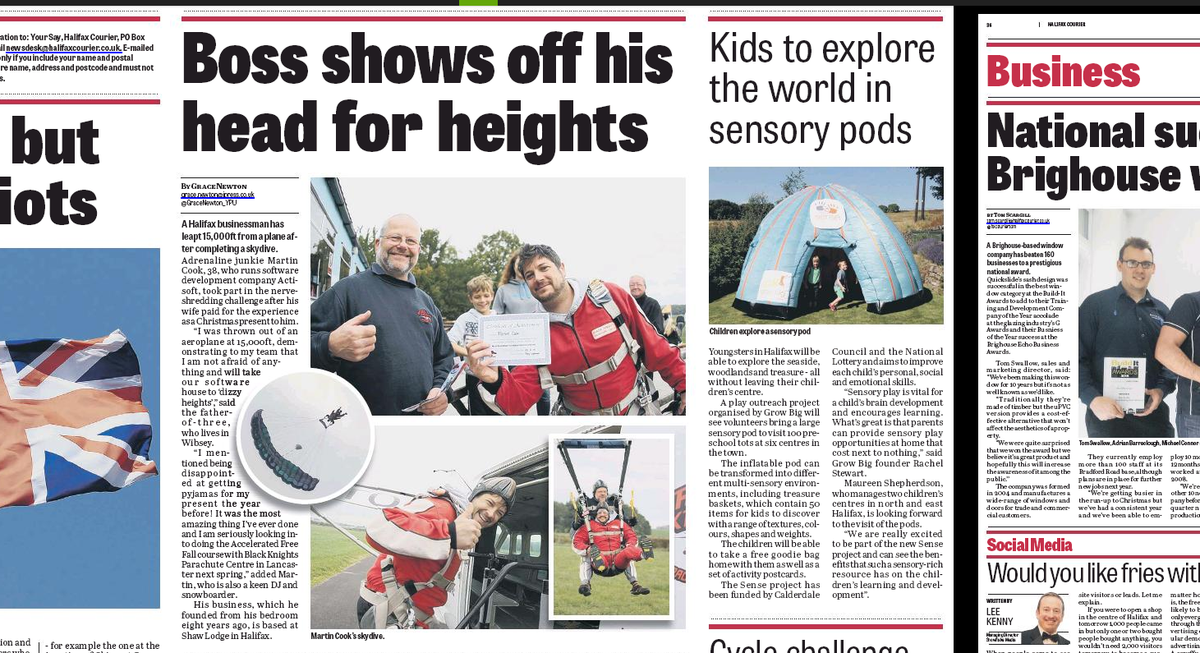 Actisoft's tweet photo. Reaching The Dizzy Heights Of Fame, Our Director, The Sky's The Limit! https://t.co/rBVtKmr99J